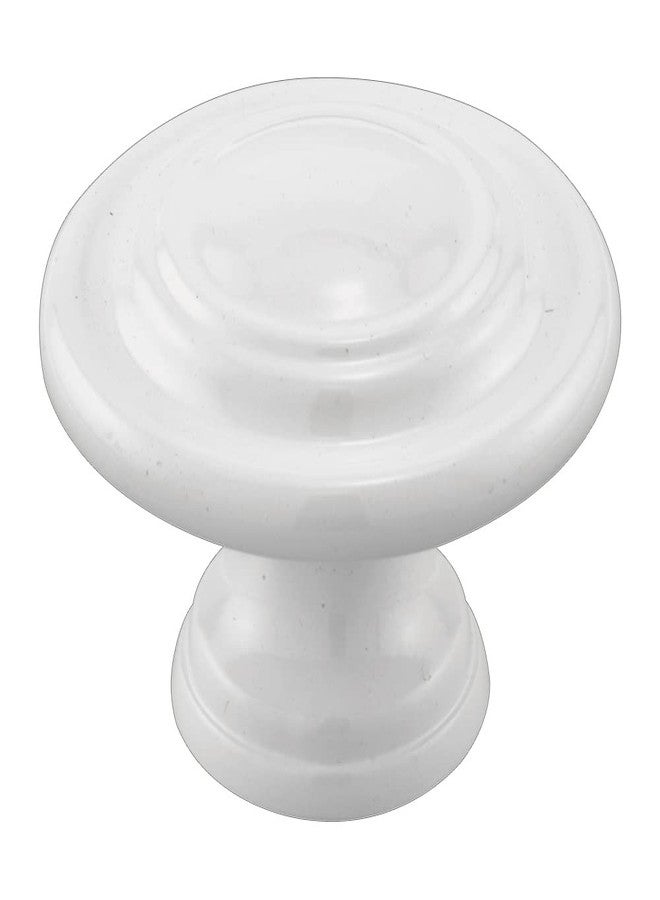 Prime-Line N 7439 Bi-Fold Door Knob - Wide Base, Large Diameter Door Knob For Easy Gripping, Replace Old or Unsightly Knobs, 1-11/16 in. Outside Diameter, Diecast, Classic White Finish (Single Pack) - Image 1