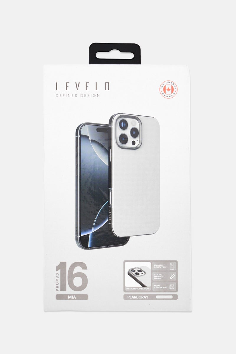 LEVELO iPhone 16 Pro Max Mia Magsafe Compatible Phone Case, Pearl Grey - Image 1