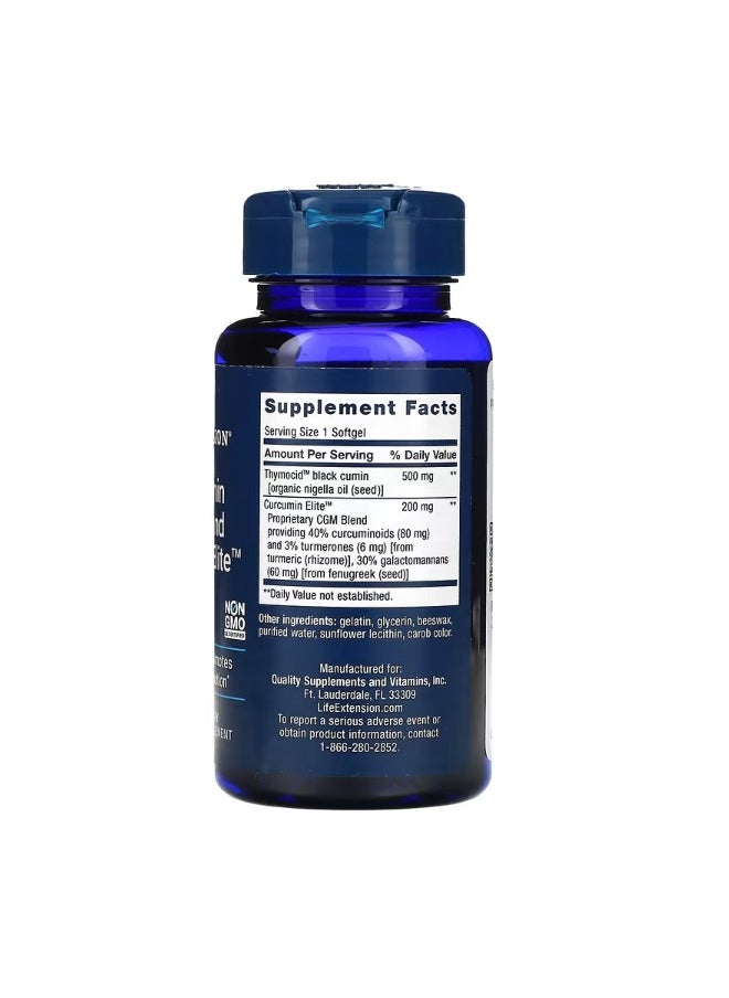 Life Extension - Black Cumin Seed Oil and Curcumin Elite  60 Softgels - Image 1