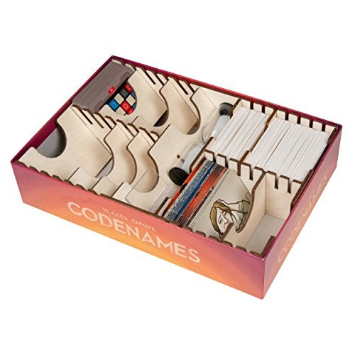 The Broken Token Board Game Organizer - Codenames Compatible Wood Storage Box with Multiple Dividers - Image 4