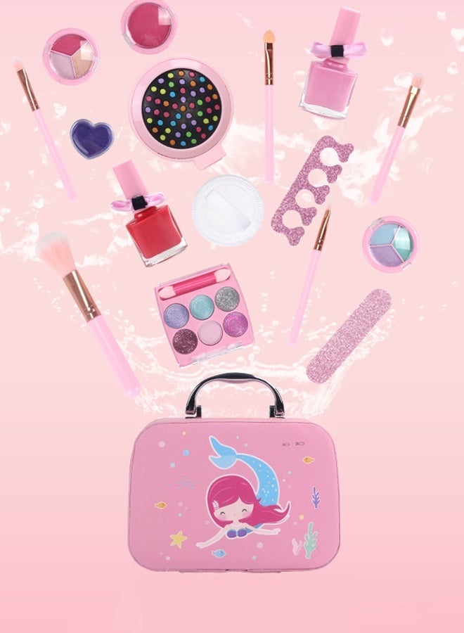 مستحضرات تجميل حورية البحر، مستحضرات تجميل الأطفال، ألعاب الفتيات، طلاء الأظافر، أحمر الشفاه، حقيبة يد - Image 1