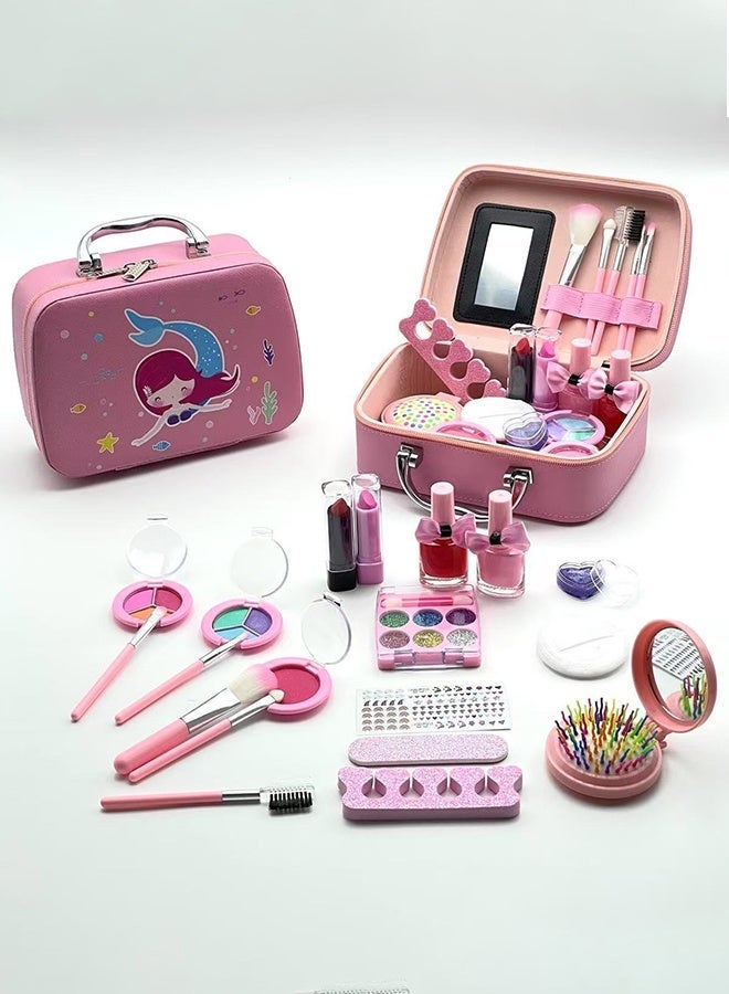 مستحضرات تجميل حورية البحر، مستحضرات تجميل الأطفال، ألعاب الفتيات، طلاء الأظافر، أحمر الشفاه، حقيبة يد - Image 3