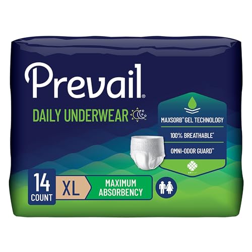 Prevail Daily Protective Underwear Unisex Disposable Adult Diaper for Men Women Maximum Absorbency XLarge 14 Count Bag - Image 1