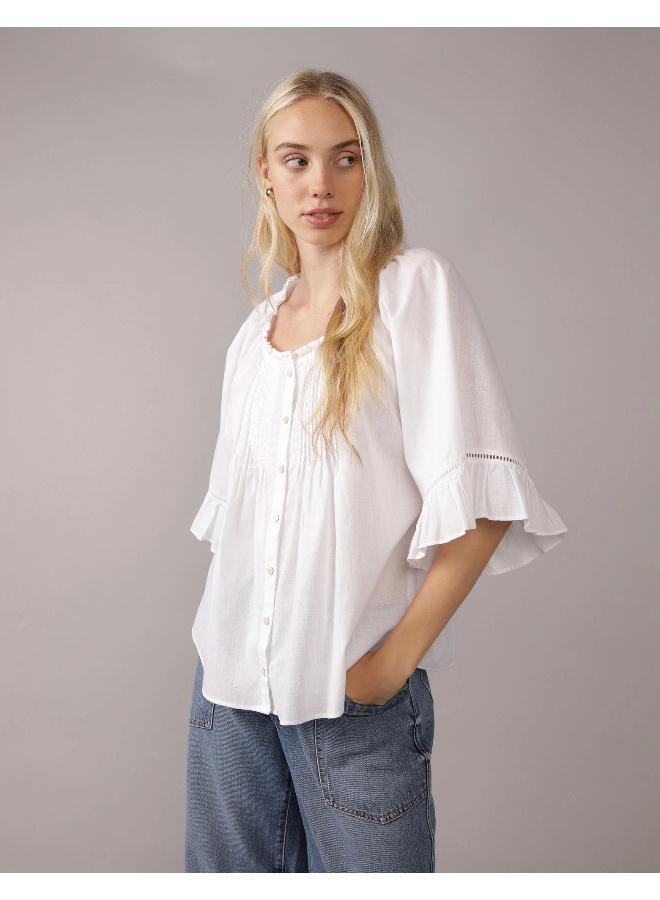 امريكان ايجل بلوزة من الكتان مع كشكش - Image 1