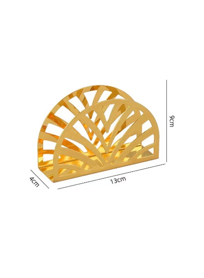 Golden metal napkin holder, triangular vertical napkin storage rack, suitable for kitchen and dining table, elegant household and picnic tissue dispenser - Image 2