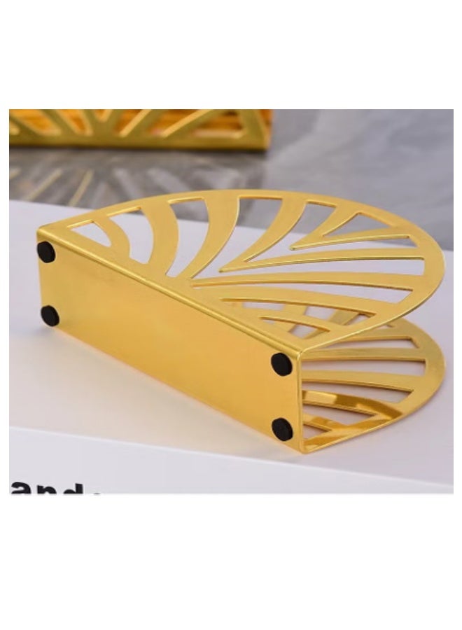 Golden metal napkin holder, triangular vertical napkin storage rack, suitable for kitchen and dining table, elegant household and picnic tissue dispenser - Image 5