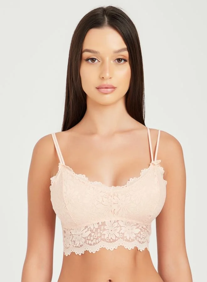 Styli Styli Pack of 3 - Padded Non Wired All Lace Double Strap Bralette