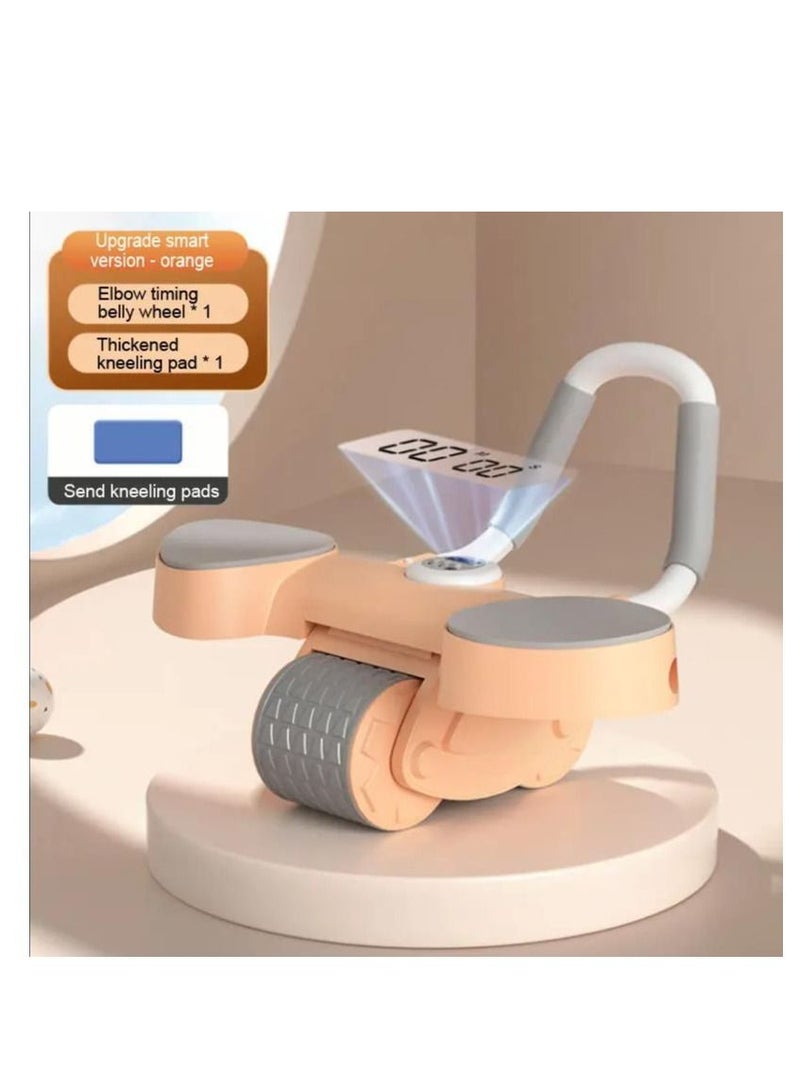 Y&D 2 and 1 Smart Ab Wheel, Built-in Chip, Accurate Recording, Automatic Rebound Abs Workout Equipment, Good Stability, Free Thickened Pads, Not Hurting the Knees - Image 1