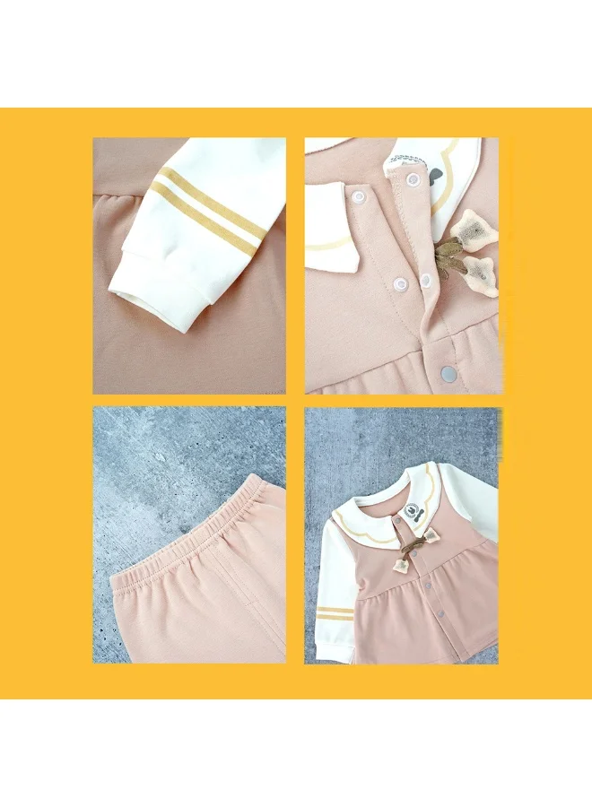 LITTLE SURPRISE BOX 2pcs Peach Scalloped Long Frock style Top with matching full Pants