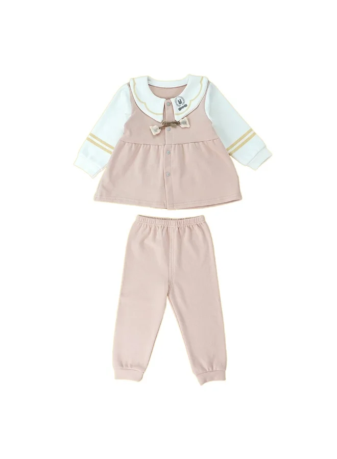 LITTLE SURPRISE BOX 2pcs Peach Scalloped Long Frock style Top with matching full Pants