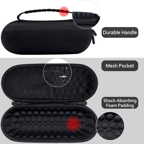 ICIMBI Hard Carrying Case for Beats Pill 2024 Bluetooth Speaker,Shockproof Protective Travel Case with Foam Padding and Mesh Pocket for New Beats Pill Accessories,Black - Image 3