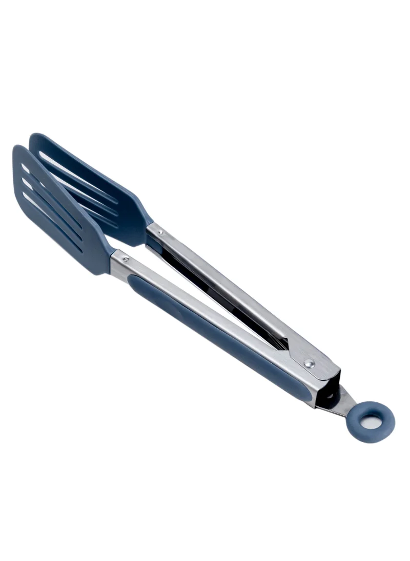 كويزين أرت Nylon Food Tong 23 cm - Durable Kitchen Tongs with Stainless Steel Handle - Lynch blue
