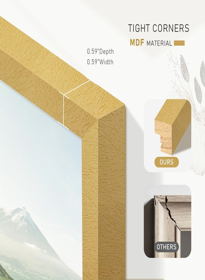 Picrit إطار صور Picrit مقاس 11x14، إطار صور للتعليق على الحائط، ذهبي - Image 4