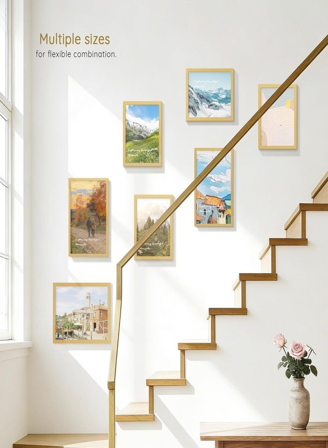 Picrit إطار صور Picrit مقاس 11x14، إطار صور للتعليق على الحائط، ذهبي - Image 2