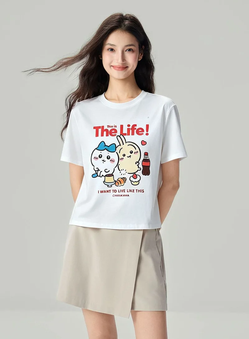 Women Chiikawa Cotton Graphic Tee