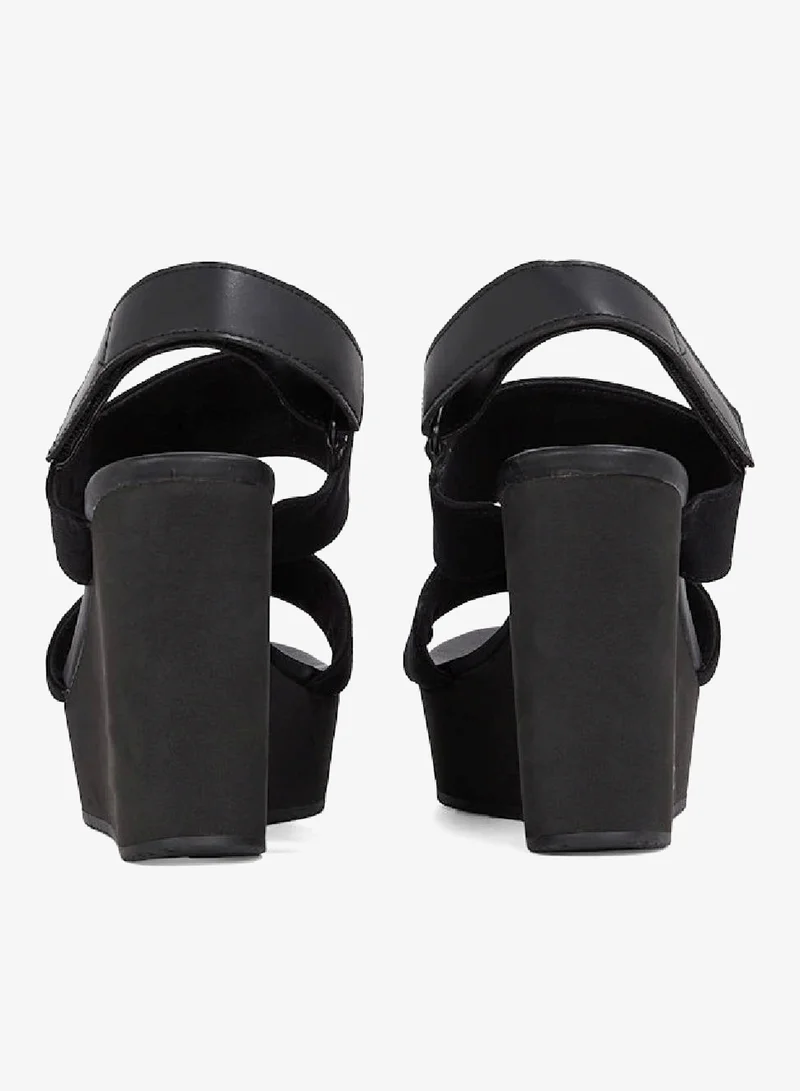 Calvin Klein Jeans Triple Black Wedge Sandals for Women | Best Price UAE