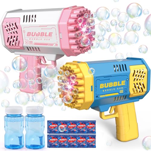 JONEG Toys for 38 Year Old Boys Girls 2 Pack Bubble Machine for Kids with Bubble Solution Gifts for 3 4 5 6 7 8 Years Old Boy Birthday Toy for Kid Toddlers Ages 46 Outdoor Wedding Bubbles Wands - Image 1