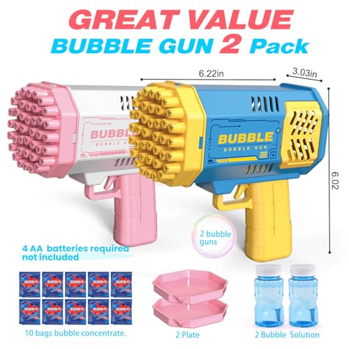 JONEG Toys for 38 Year Old Boys Girls 2 Pack Bubble Machine for Kids with Bubble Solution Gifts for 3 4 5 6 7 8 Years Old Boy Birthday Toy for Kid Toddlers Ages 46 Outdoor Wedding Bubbles Wands - Image 5