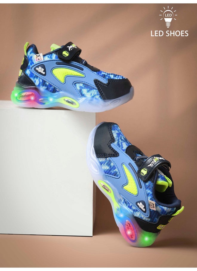 KATS Boys Antibacterial Round Toe LED Sneakers with Velcro Closure - Image 2