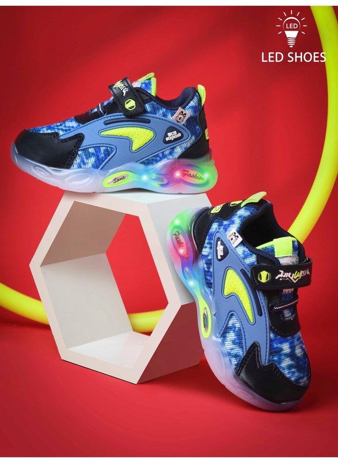 KATS Boys Antibacterial Round Toe LED Sneakers with Velcro Closure - Image 1