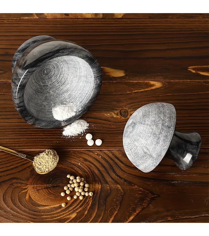 White Marble Mortar And Pestle Set 3.8 Inch Natural Stone Grinder - Image 4