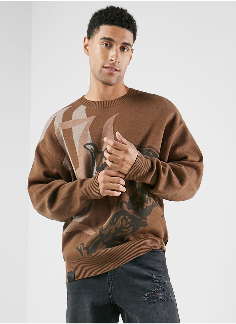izzue - Graphic Knit Sweatshirt - Image 1