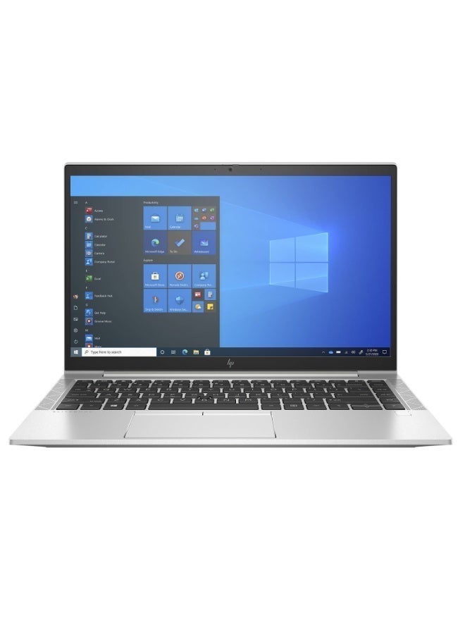 HP لابتوب HP EliteBook 845 G8 المجدد، AMD Ryzen 5 Pro 5650U، 256GB SSD، 16GB RAM، رسومات AMD Radeon، شاشة IPS بدقة Full HD مقاس 14 بوصة، ويندوز 10 برو – فضي - Image 1