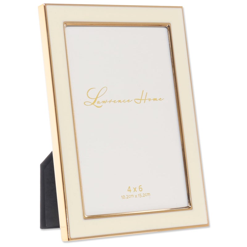 Lawrence Frames Metal and Enamel Picture Frame  Ivory  4x6 - Image 2
