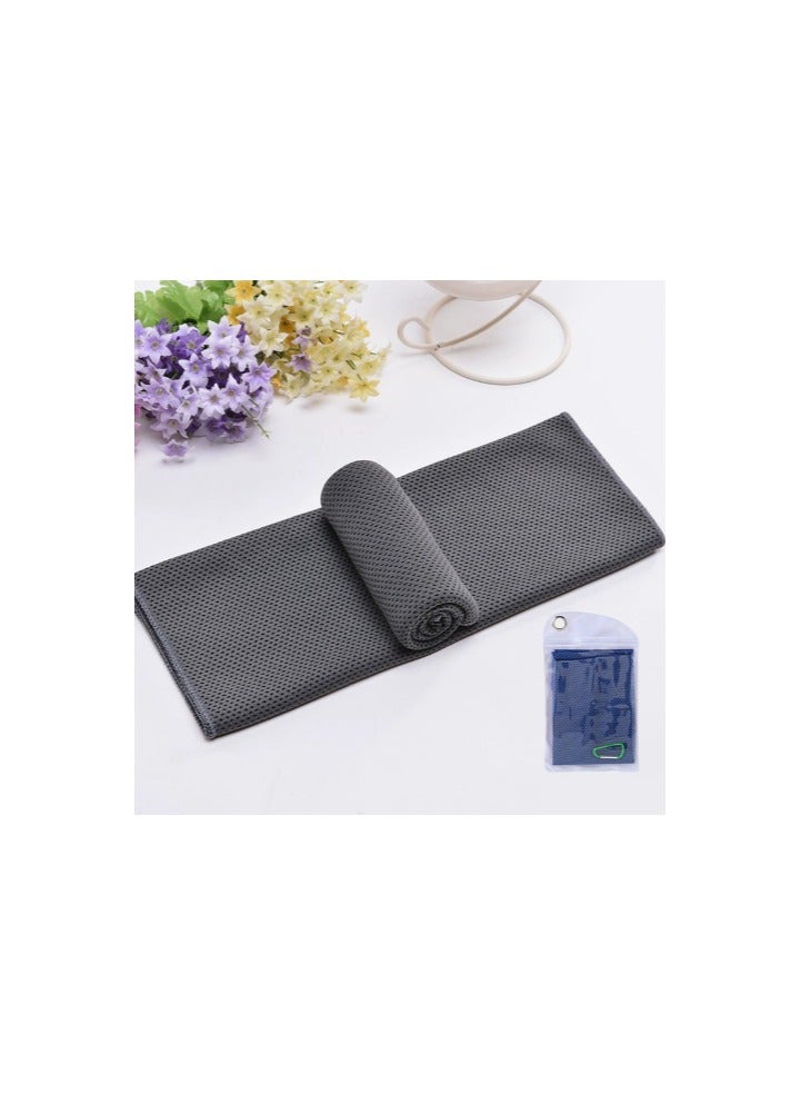 Generic Cooling Towel, Ice Sensitive Sweat Towel, Sports Quick Drying Ultra-Fine Fiber Cloth, Soft And Breathable Cooling Towel 30 * 90cm Gray  - Image 1