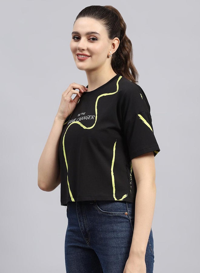 Rock.it Rock.it Women Black Slogan Printed Short Sleeve Top  - Image 2