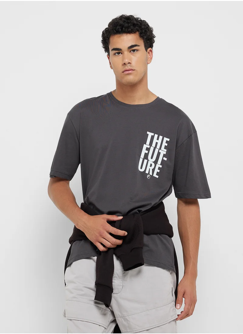 سفنتي فايف Oversized Graphic T-Shirt