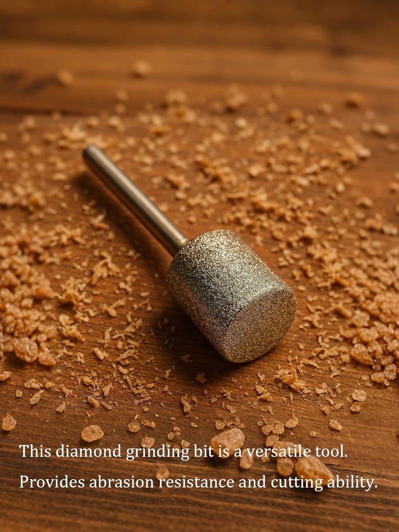 NACX 10Pcs Diamond Grinding Bits, 12mm Cylinder Head, 3mm Shank, 45mm Long Diamond Coated Burr Mounted Point - Image 4
