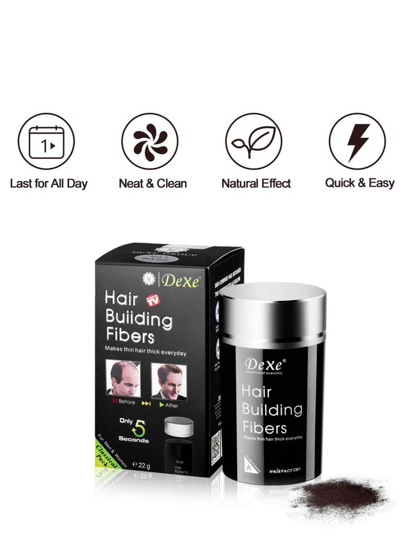 Dexe - Hair Building Fibers Makes Thin Hair Thick Everyday Dark Brown  22g - Image 1