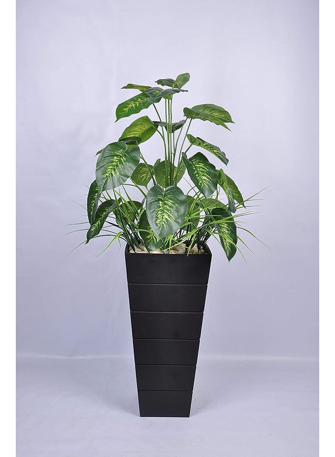 Diy Artificial Plastic 3D Square Plants Grass Eucalyptus Leaves For Wall Garden Lawn Landscaping Green)