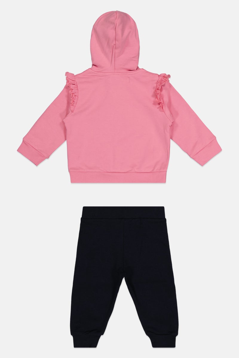 guru G99 By Guru Toddlers Girl 2 Pieces Graphic Print Hoodie With Bottom Set, Multicolor - Image 2