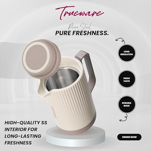 Trueware Amaze ISI Certified Inner Steel Thermoware 750 ML Hot & Cold Flask Jug, BPA Free, Leak Proof, Ideal for Tea, Coffee, Water, Hot and Cold Beverages - Image 4