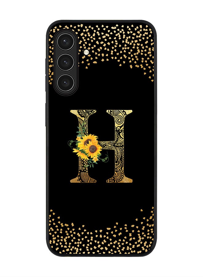 Stylizedd For Samsung Galaxy A17 / A17 4G Case,Slim fit Camera Protection, Shockproof Thin Phone cover  - Custom Floral Monogram - H ( Black )