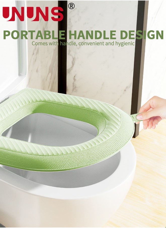 UNUNS Toilet Seat Cushion,2-Pack Waterproof Silicone Toilet Seat Cover，Padded Toilet Seat With Lifting Handle,Washable,Reusable And Durable,Clean Without Bacterial Residue  - Image 4