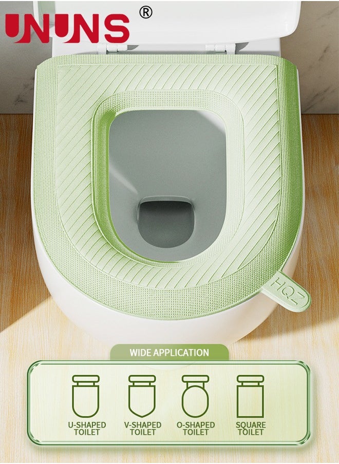 UNUNS Toilet Seat Cushion,2-Pack Waterproof Silicone Toilet Seat Cover，Padded Toilet Seat With Lifting Handle,Washable,Reusable And Durable,Clean Without Bacterial Residue  - Image 3