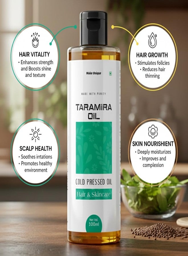 Make Unique Taramira Oil | Super Pure Cold Pressed Taramira Oil | Natural Ayurvedic Hair & Skin | Nourishing & Strengthening | 100ml - Image 4
