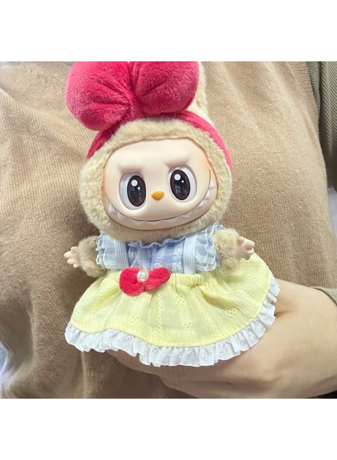 Vinyl Rab Second Generation Sitting Party Series Labubu Clothes Pants Hanging For Dress-Specification:Clothes Only❗️❗️❗️Suitable For: 17cm Lab Cloth Pendant-Color:Three-piece Set Of Mottos (excluding Leather Shoes)  - Image 4