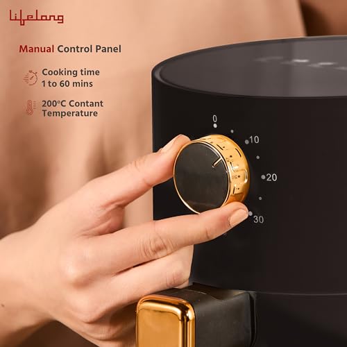 Lifelong 2.5L Air Fryer For Home-800W Small Airfryer Machine To Fry,Bake&Roast With Timer Control-Oil Free Fryer Machine-Electric Air-Fryer With 360° Hot Air Circulation Technology (Llhf26),Black - Image 5
