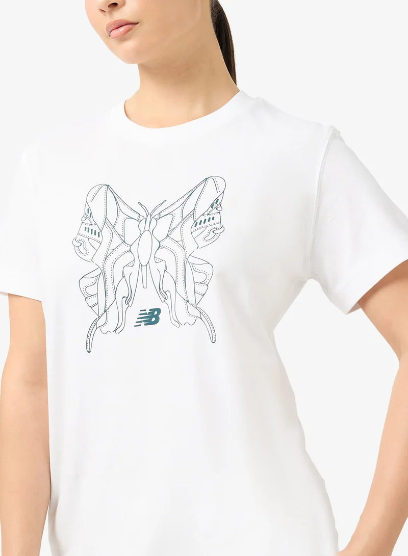 New Balance  Butterfly Oversized T-Shirt for Women | Best Price UAE