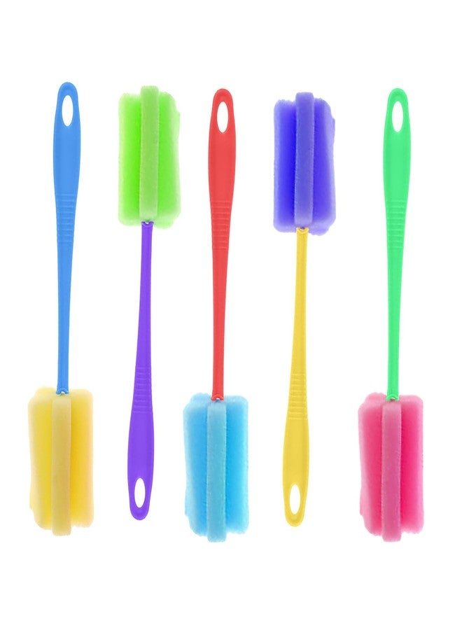 HUNCHA Baby Bottle Cleaner Brush, Durable Soft Sponge Brush, Non-Scratch & Odor Free | Clean Dishes, Water Bottles, Coffee Glasses Pot Milk Cup, Glasses, Household Messes & More, Multicolor, Pack of 5 - Image 1