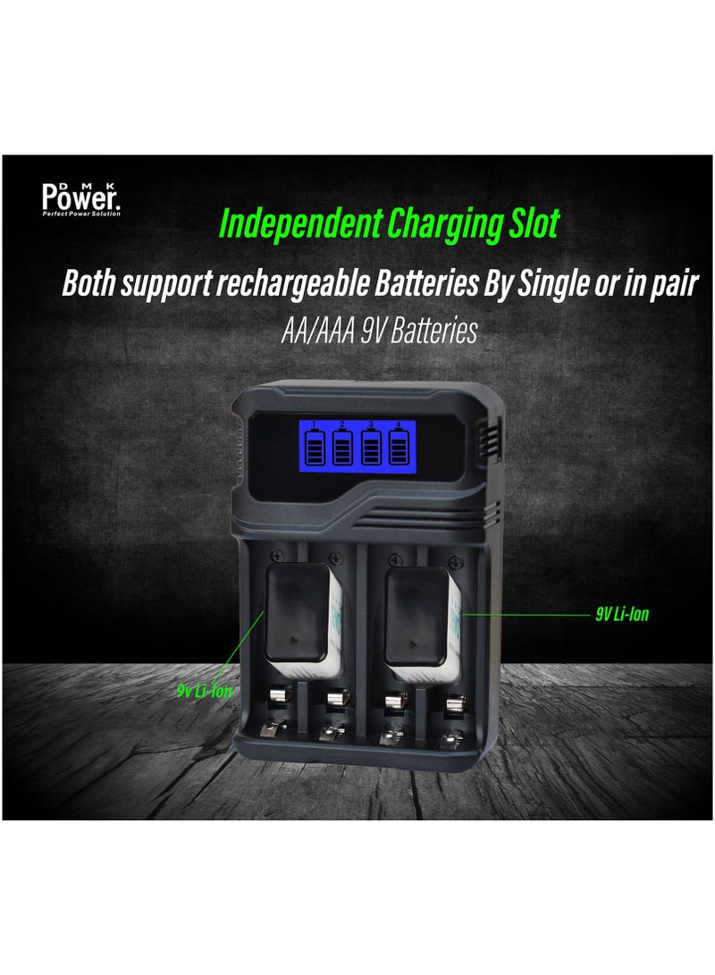 DMK Power DMK Power Rechargeable 8pcs AA 2800mAh High Capacity Batteries 1.2V NiMH Low Self Discharge with TC-Q4A9 4-Slot LCD Quick Rechargeable battery Charger USB Fast Charging, Independent Slot. - Image 5