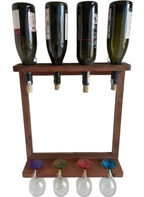 Bahat Wood Beech Wine Wine Glass Cup Holder Bar Decor 44*50 cm  - Image 1
