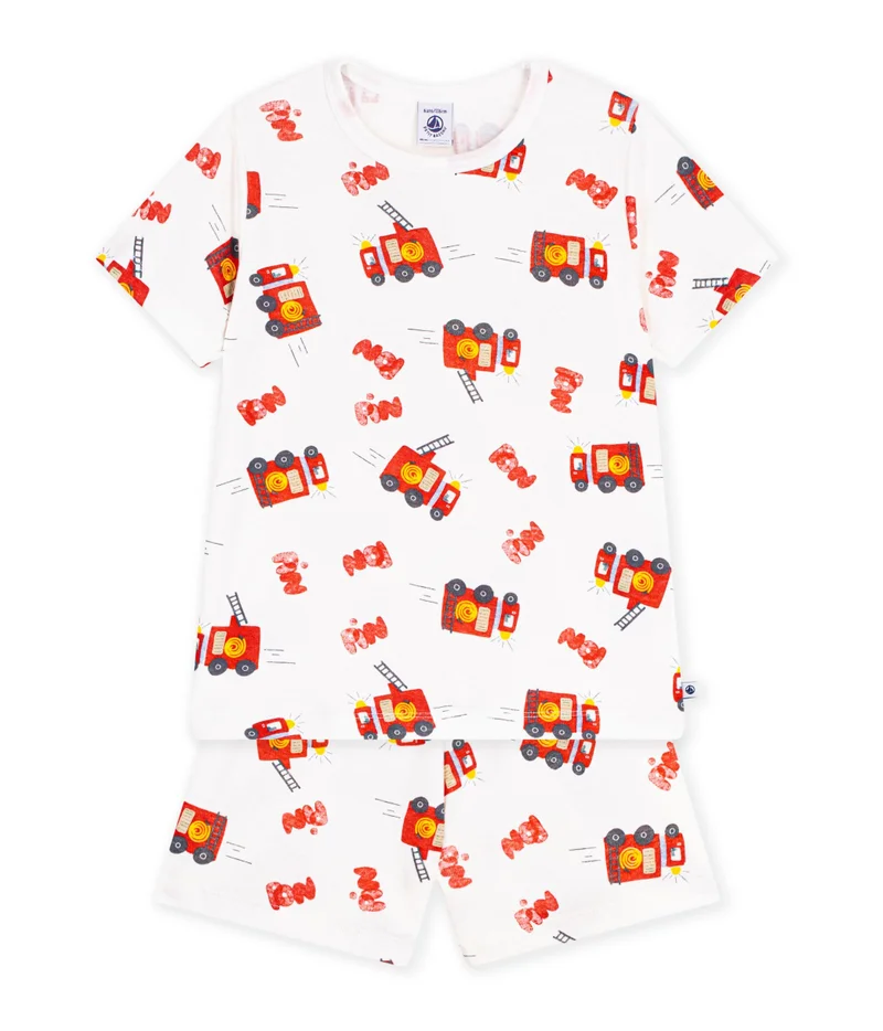 بيتي باتو Children's Short Firefighter Print Cotton Pyjamas