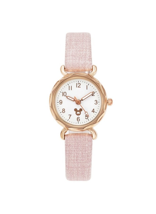 Mickey Mouse Twin Pack Kids Watches - Hypoallergenic Faux Leather Straps (Pink & Blue), Pin Buckle for School Children - Image 4