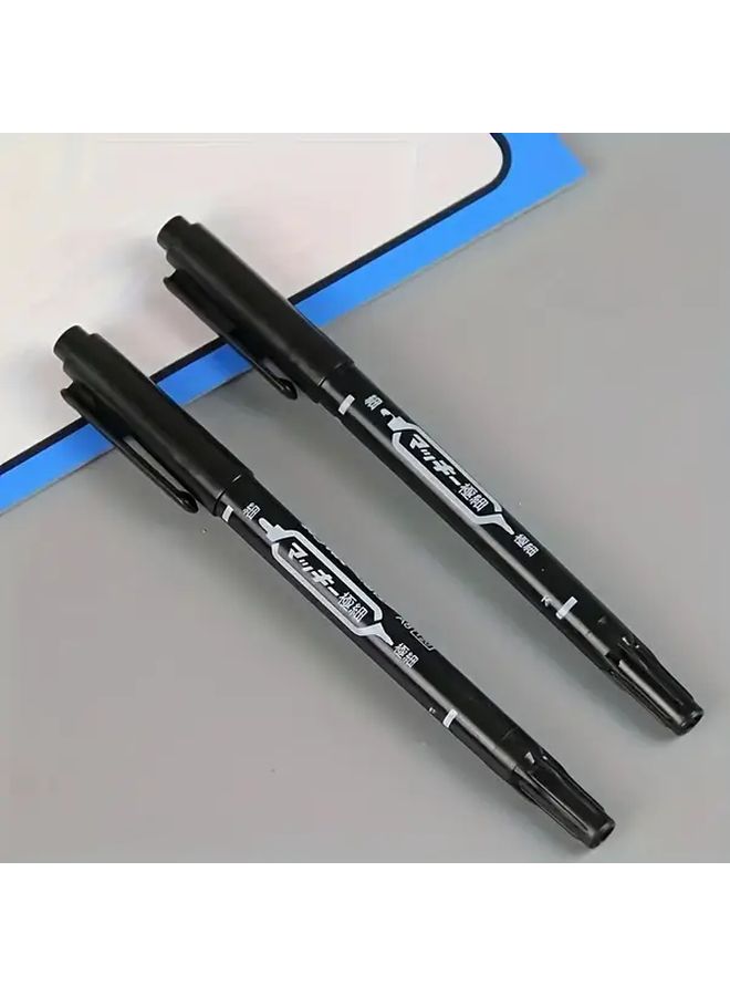 10pcs Black Dual Tip Oil Based Markers Fine Tip Outline Pen For Art Craft Office School - Image 5