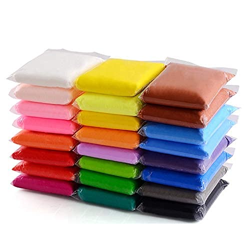 Firstly Firstly Traders 24 pc Air Dry Clay Set for Jewellery Earring Making Beginners Kit Clay Rings2 Sets of 12 Basic Colors Modelling Tools with Clay 